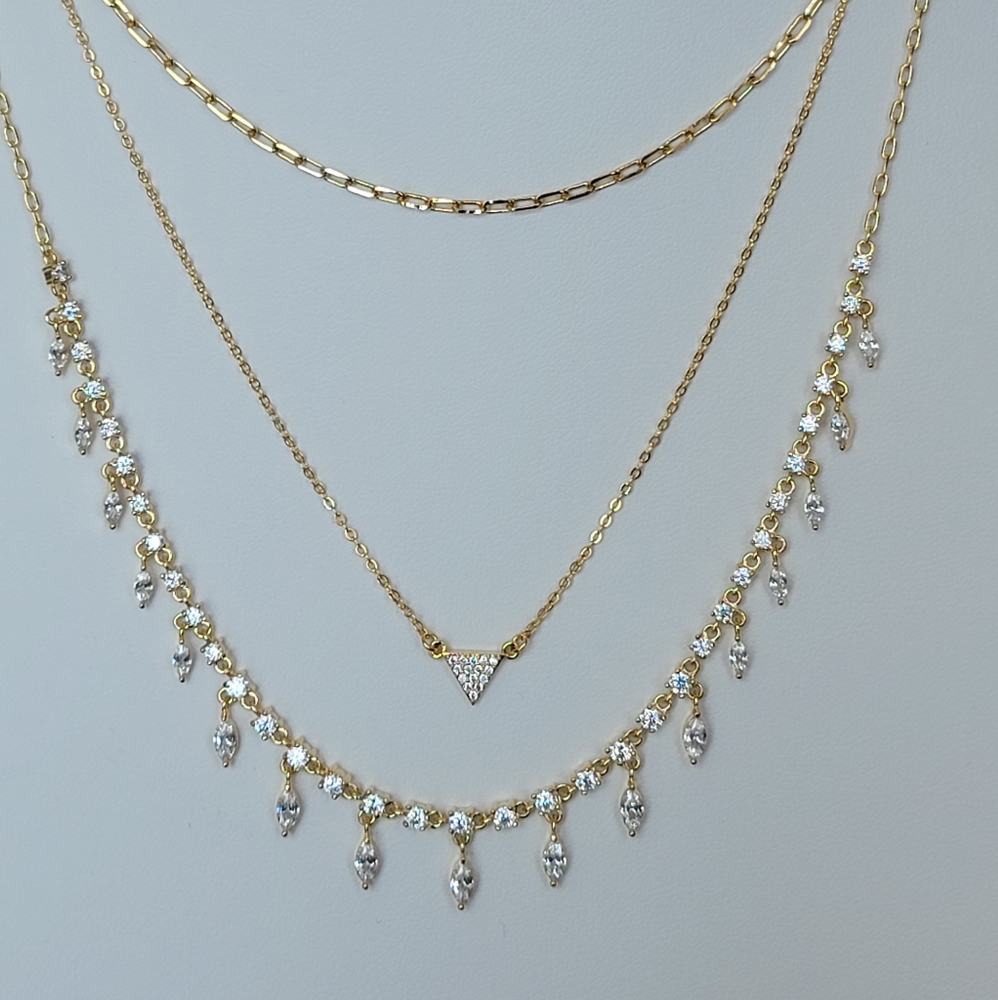 Layer Necklace CZ GP